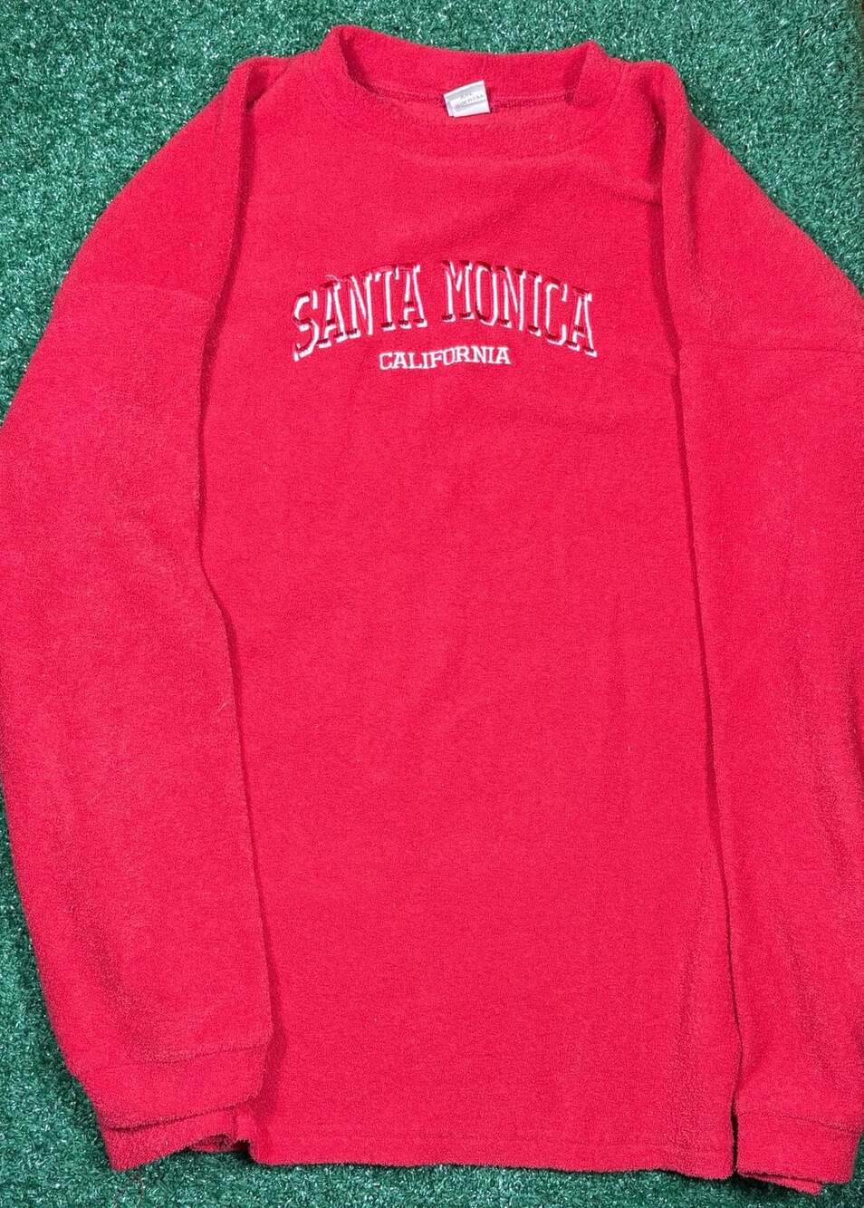US Sport Wear Santa Monica California Sweatshirt Size XXL Red Terrycloth